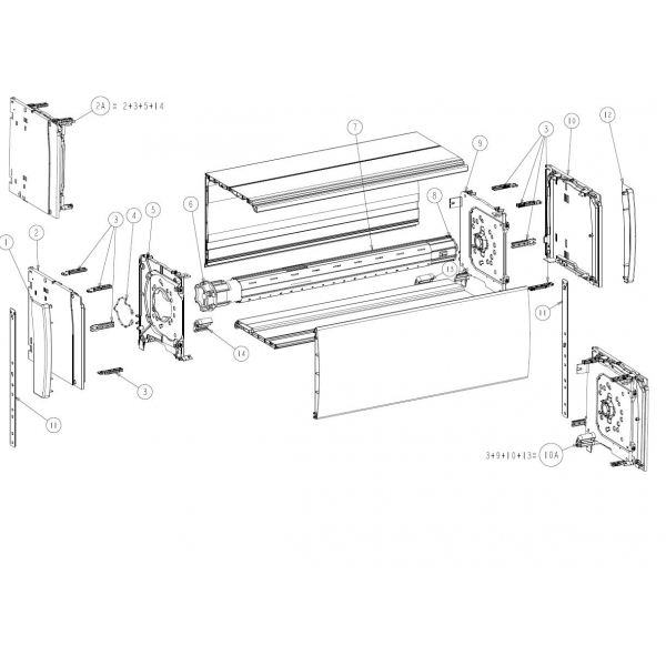 Vue éclatée bloc volet PVC - Moteur SOMFY - VOLETS DU SUD